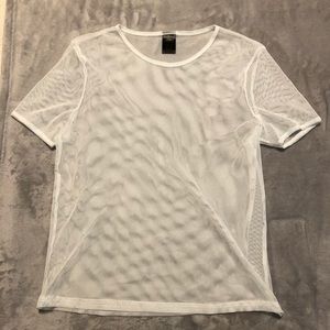 White Mesh T-Shirt